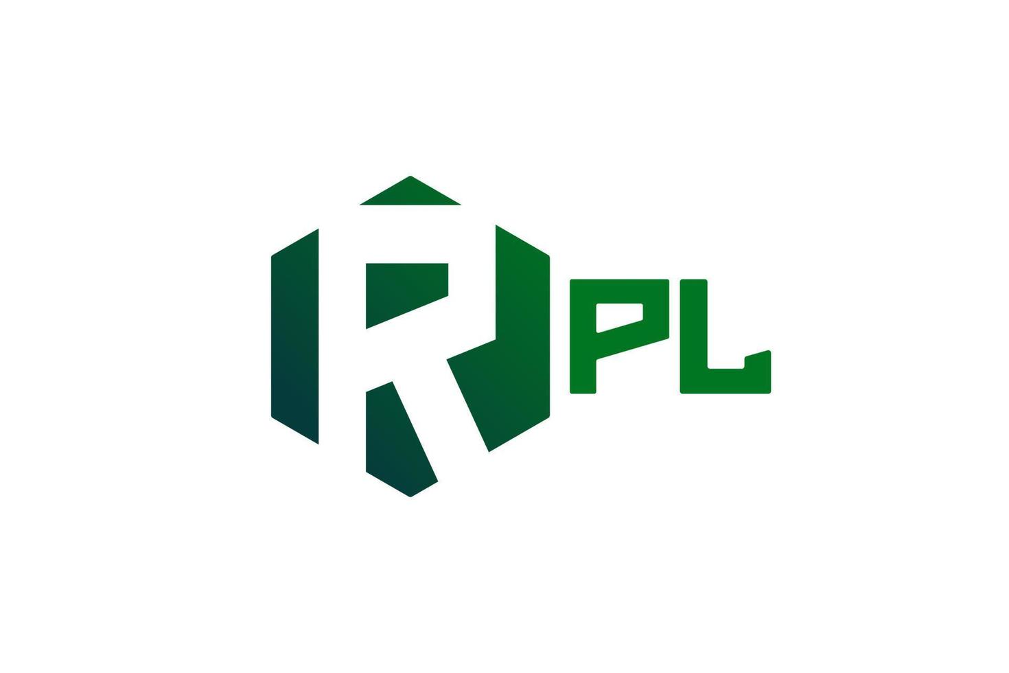 vector de diseño de logotipo de letra rpl