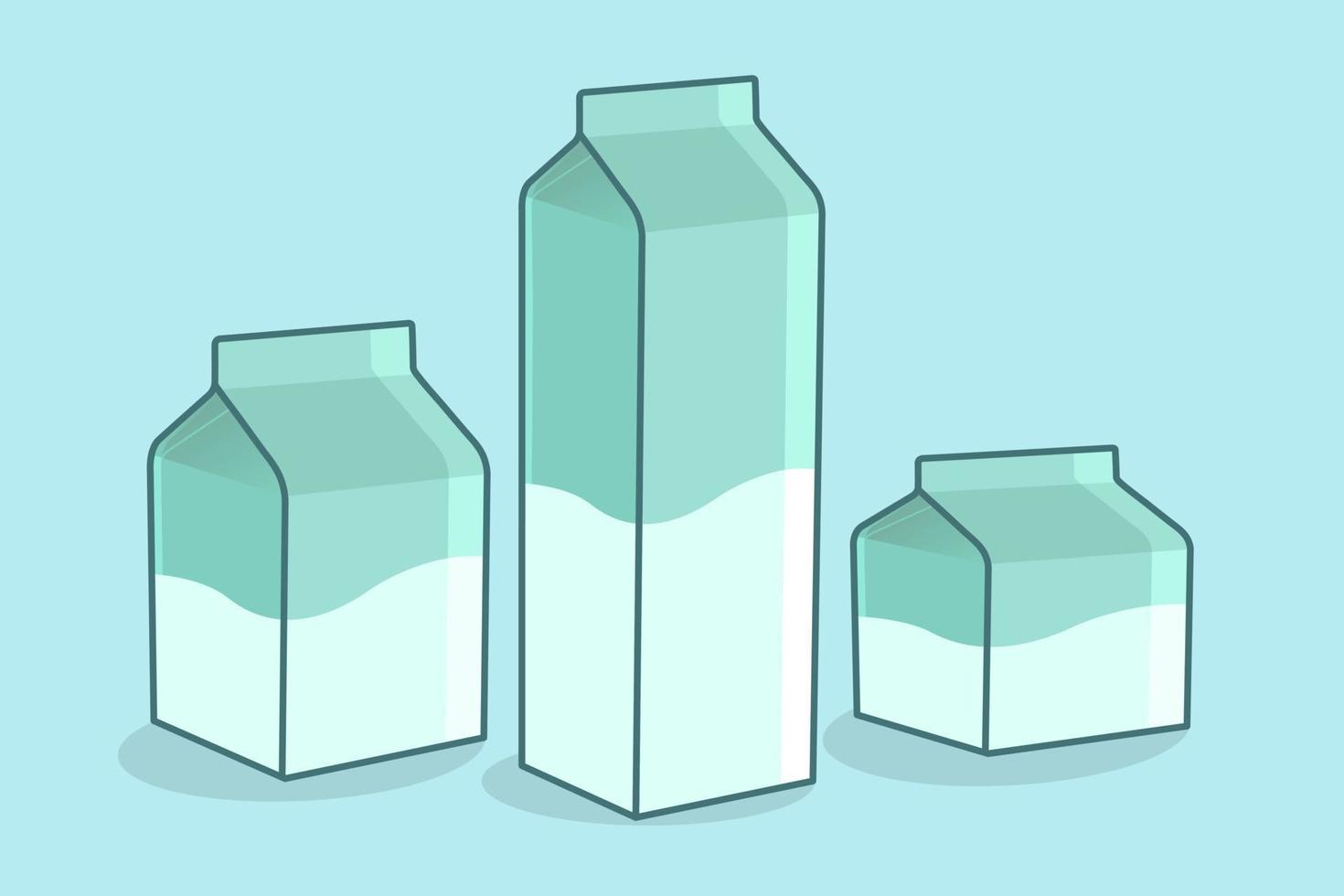 Set of milk box vector