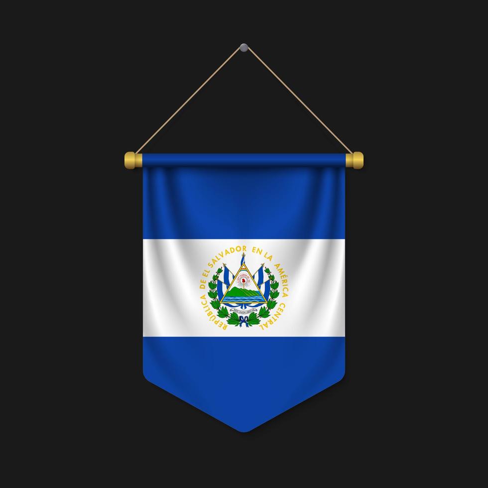 3d realistic pennant with flag vector