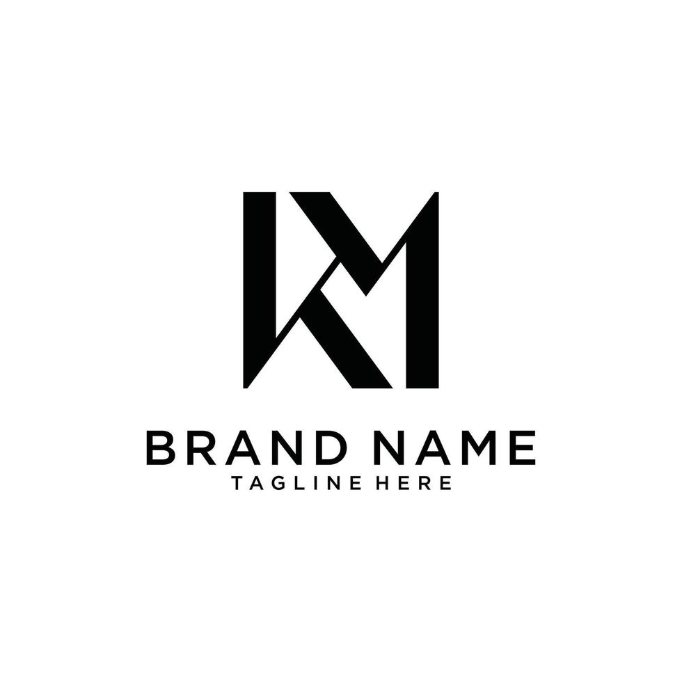 KM or MK letter logo design concept vector