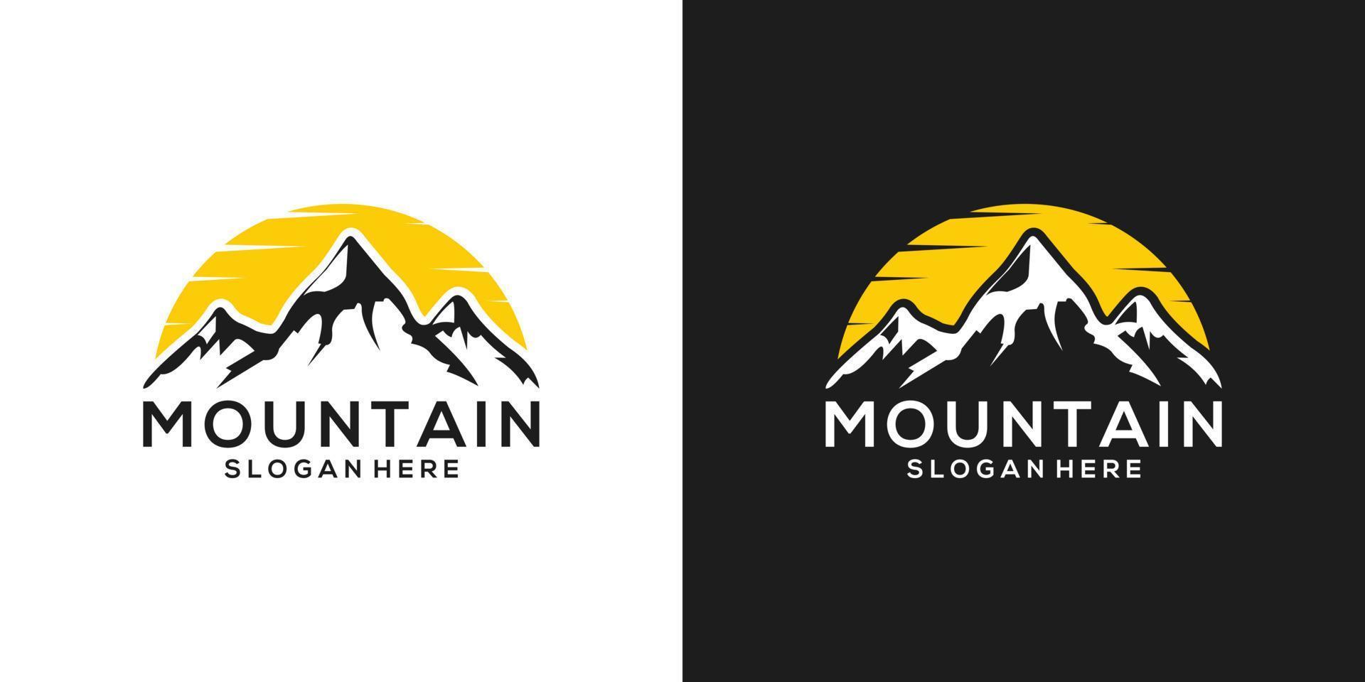 Mountain vector logo design template. Mountain logo.