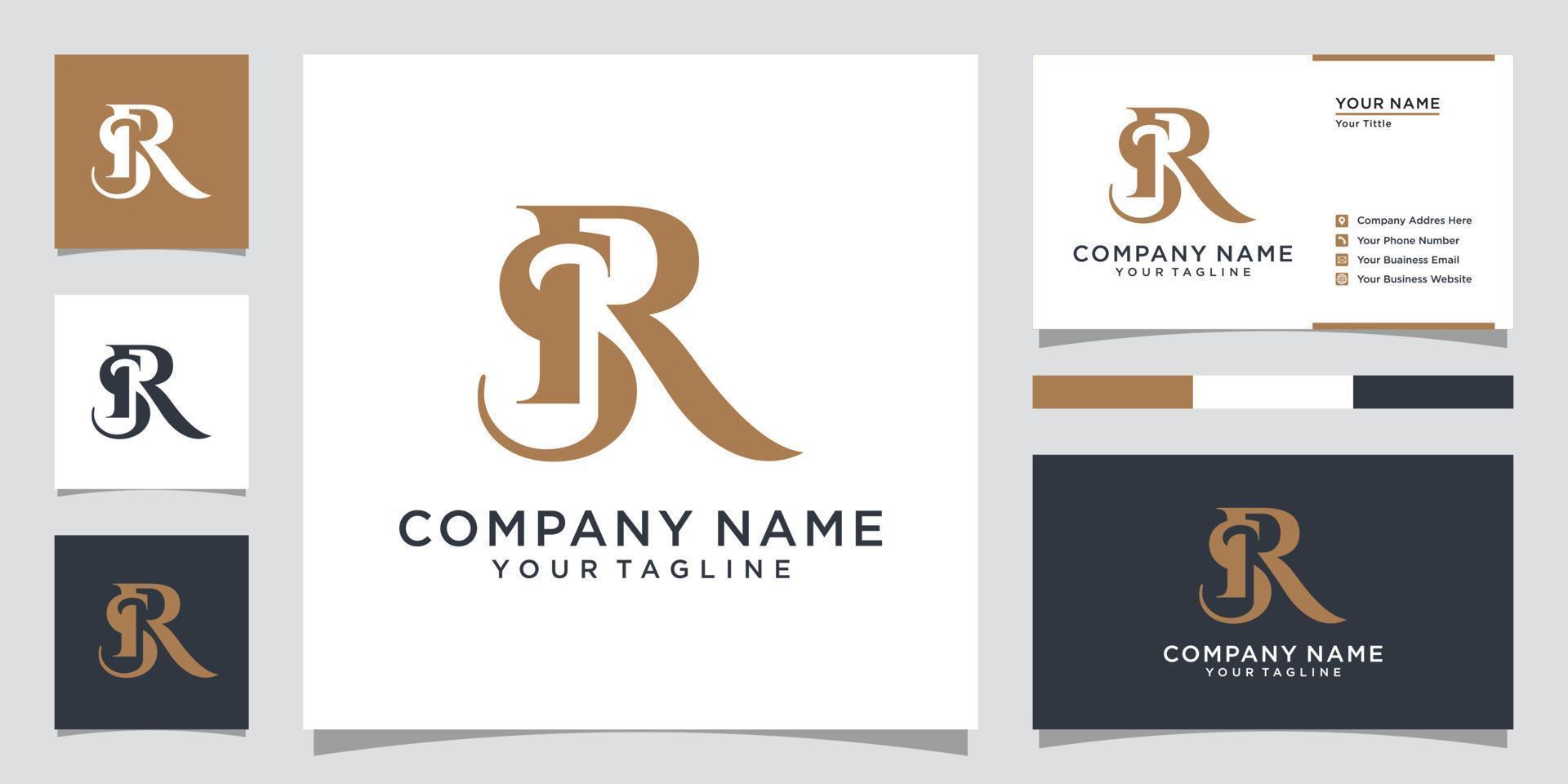 SR or RS letter logo design vector. vector