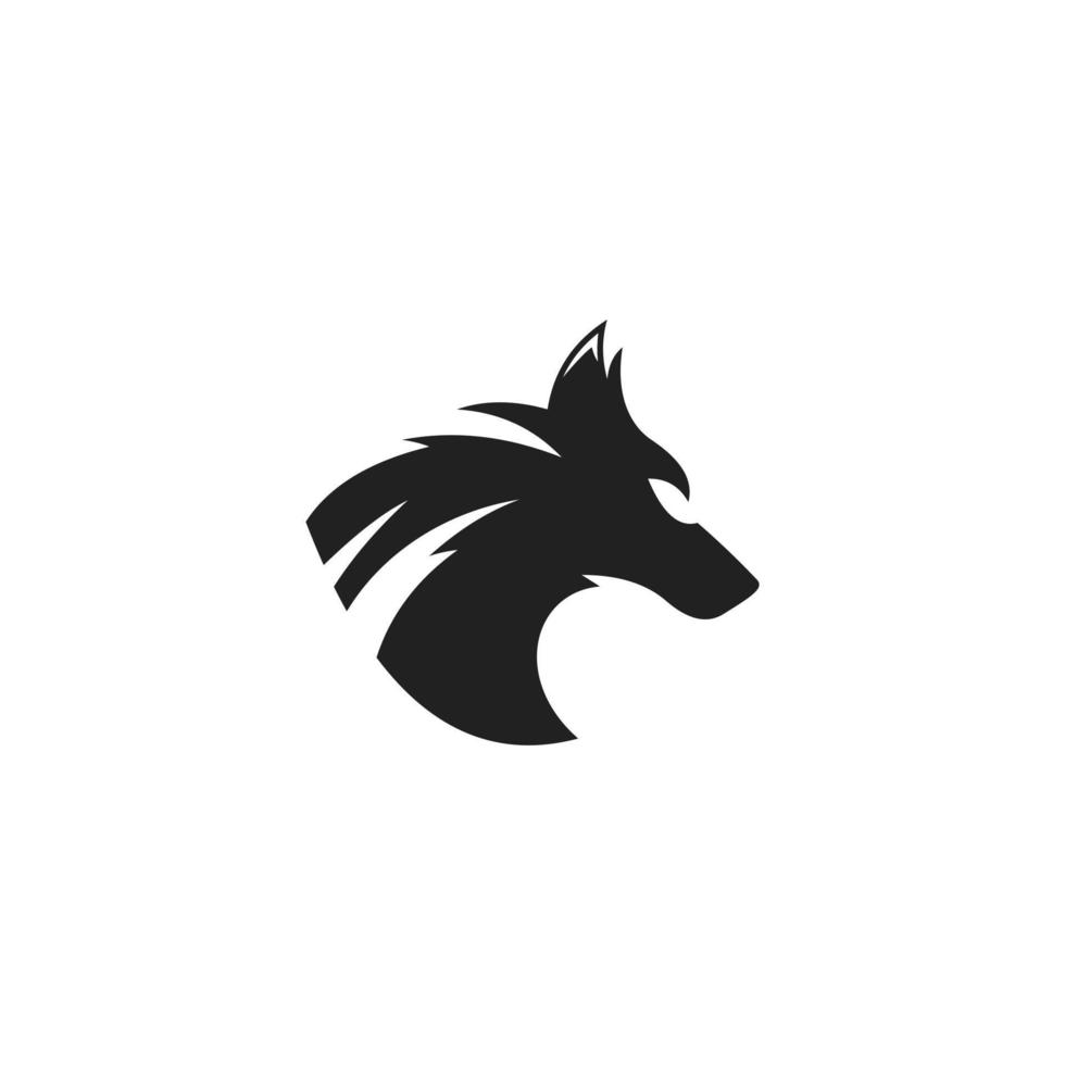 Wolf head abstract vector logo design template.