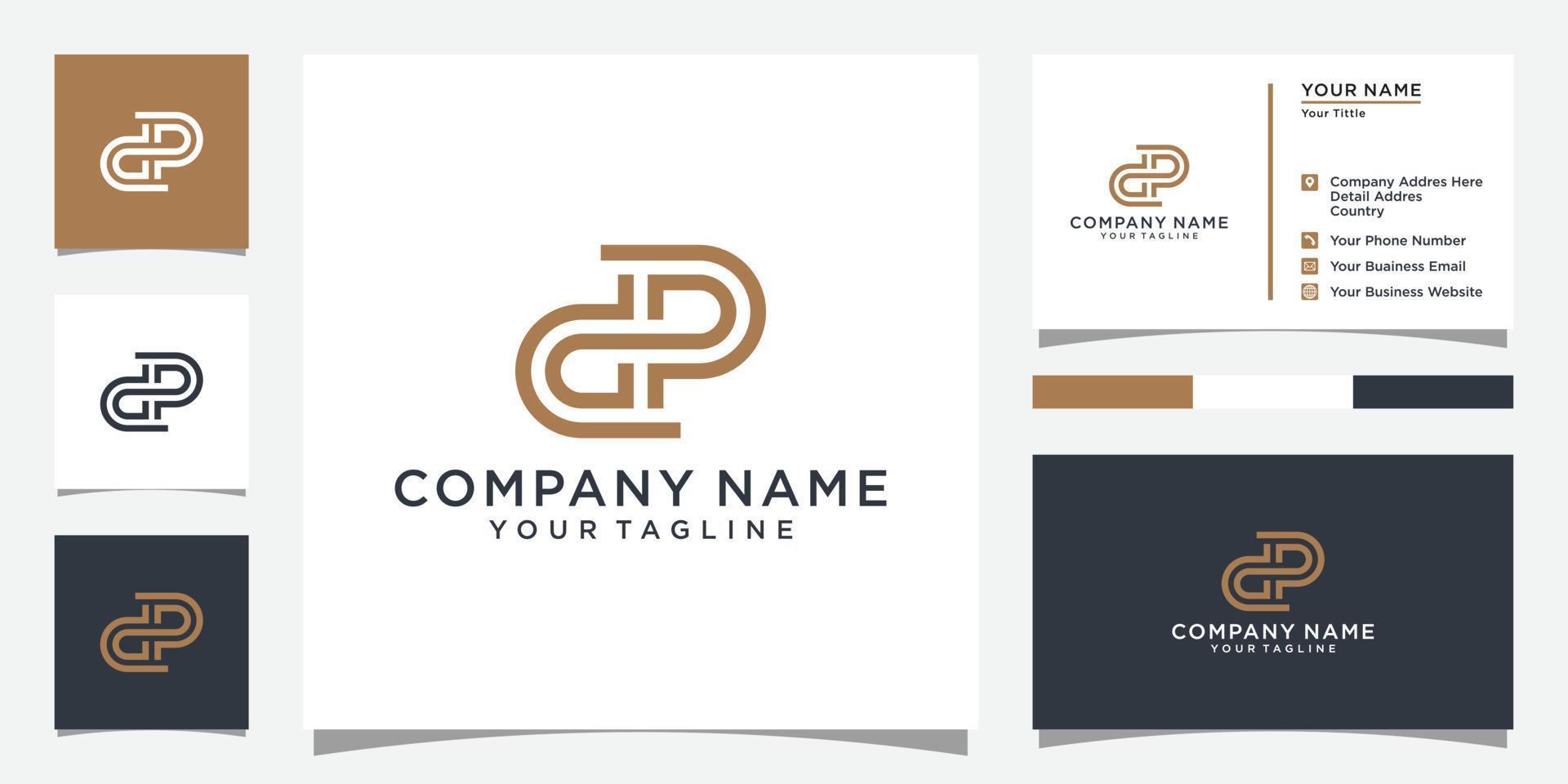 DP or PD letter logo design template vector