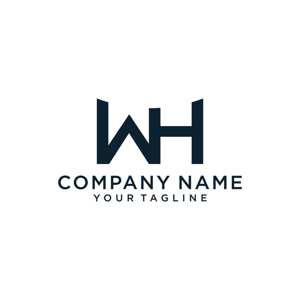 WH or HW initial letter logo design vector. vector
