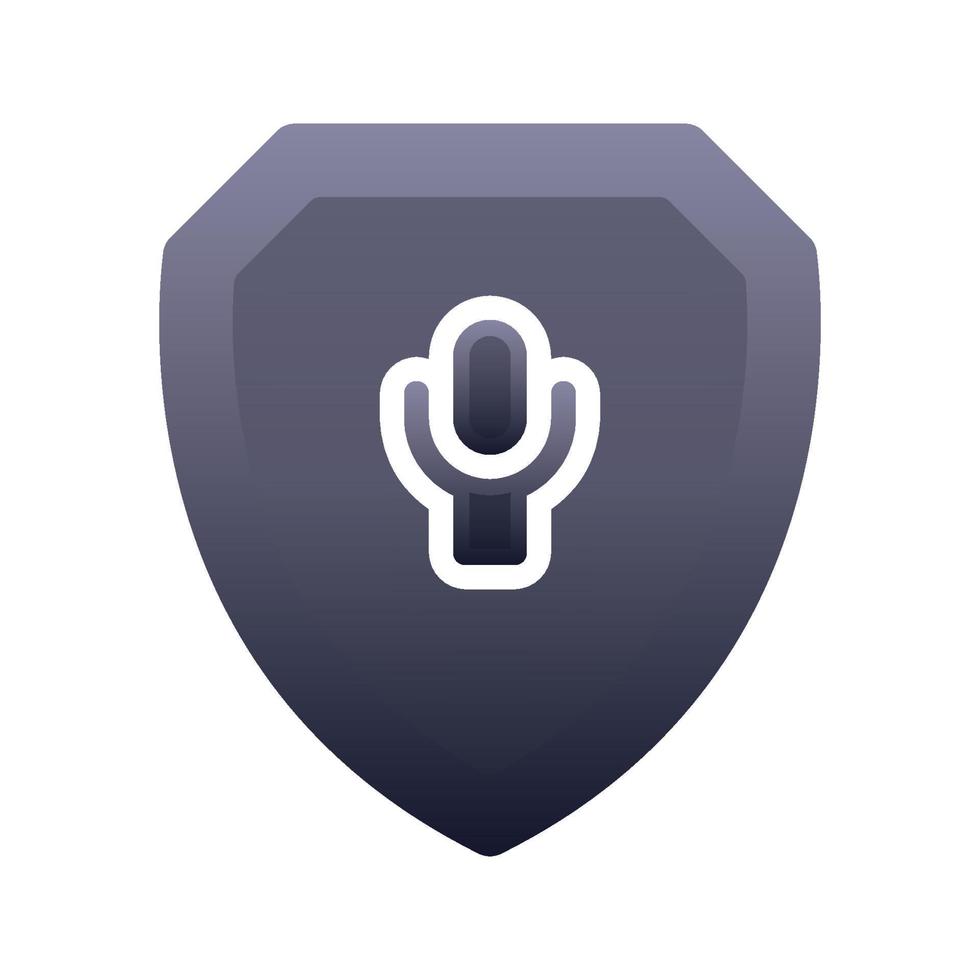 mic shield logo gradient design template icon vector