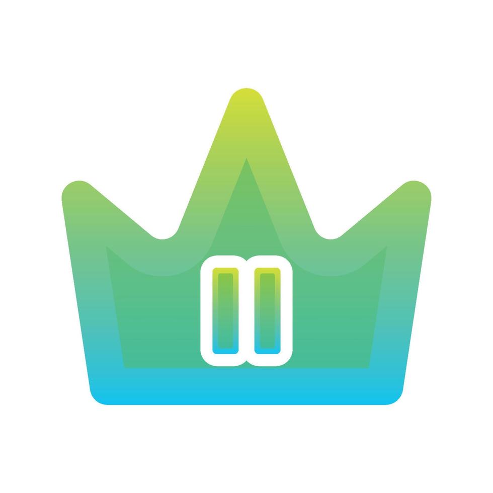 pause crown logo gradient design template icon vector
