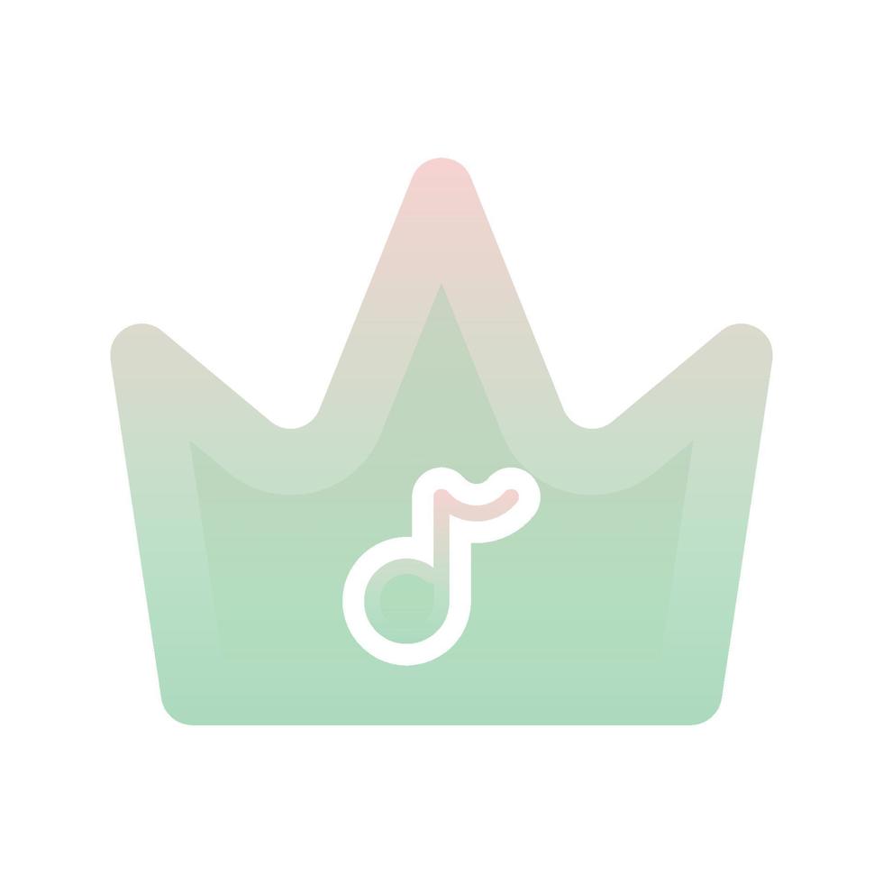 icono de plantilla de diseño de degradado de logotipo de corona de música vector