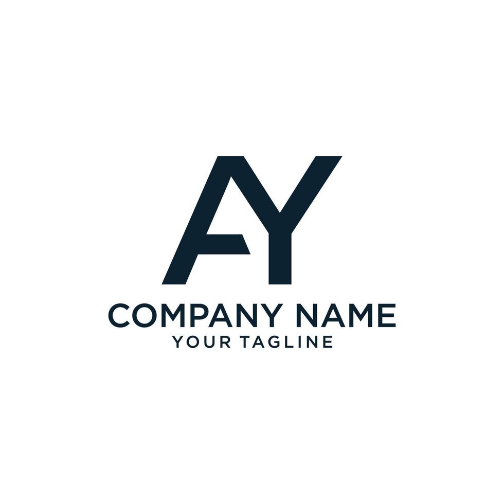 AY or YA letter logo design vector. vector