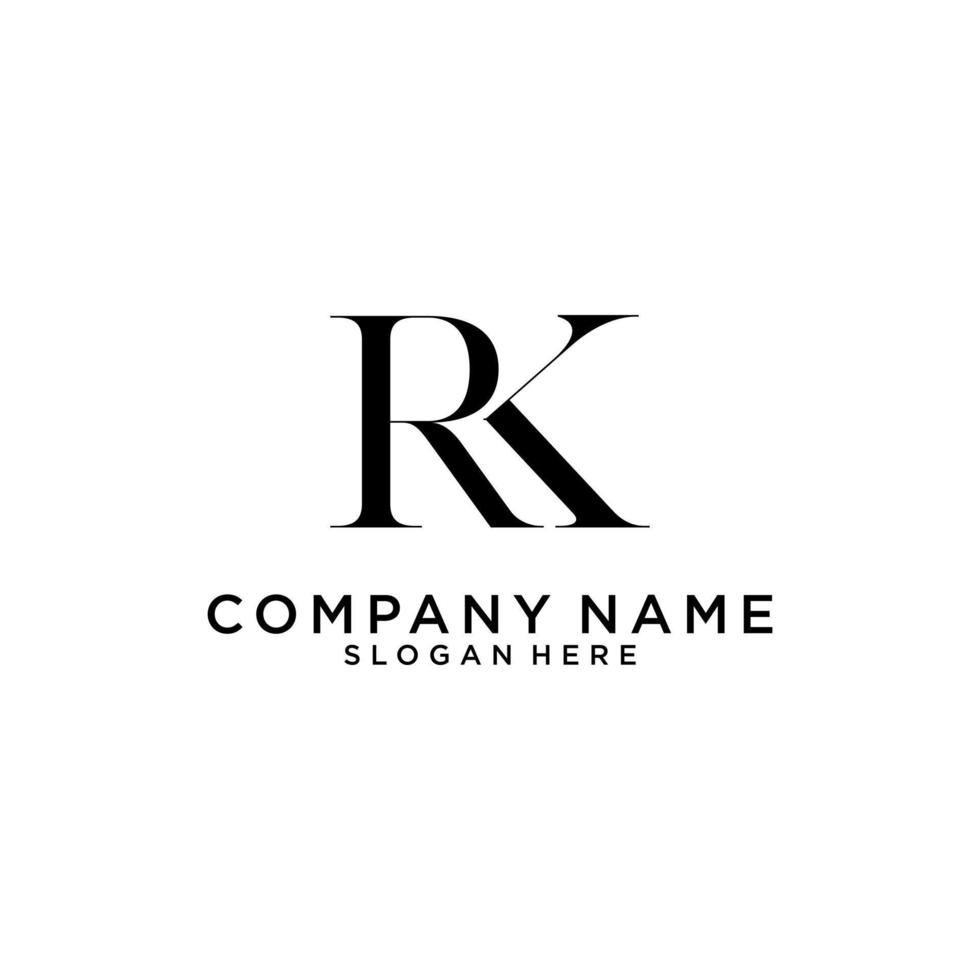 RK or KR letter logo design vector. vector