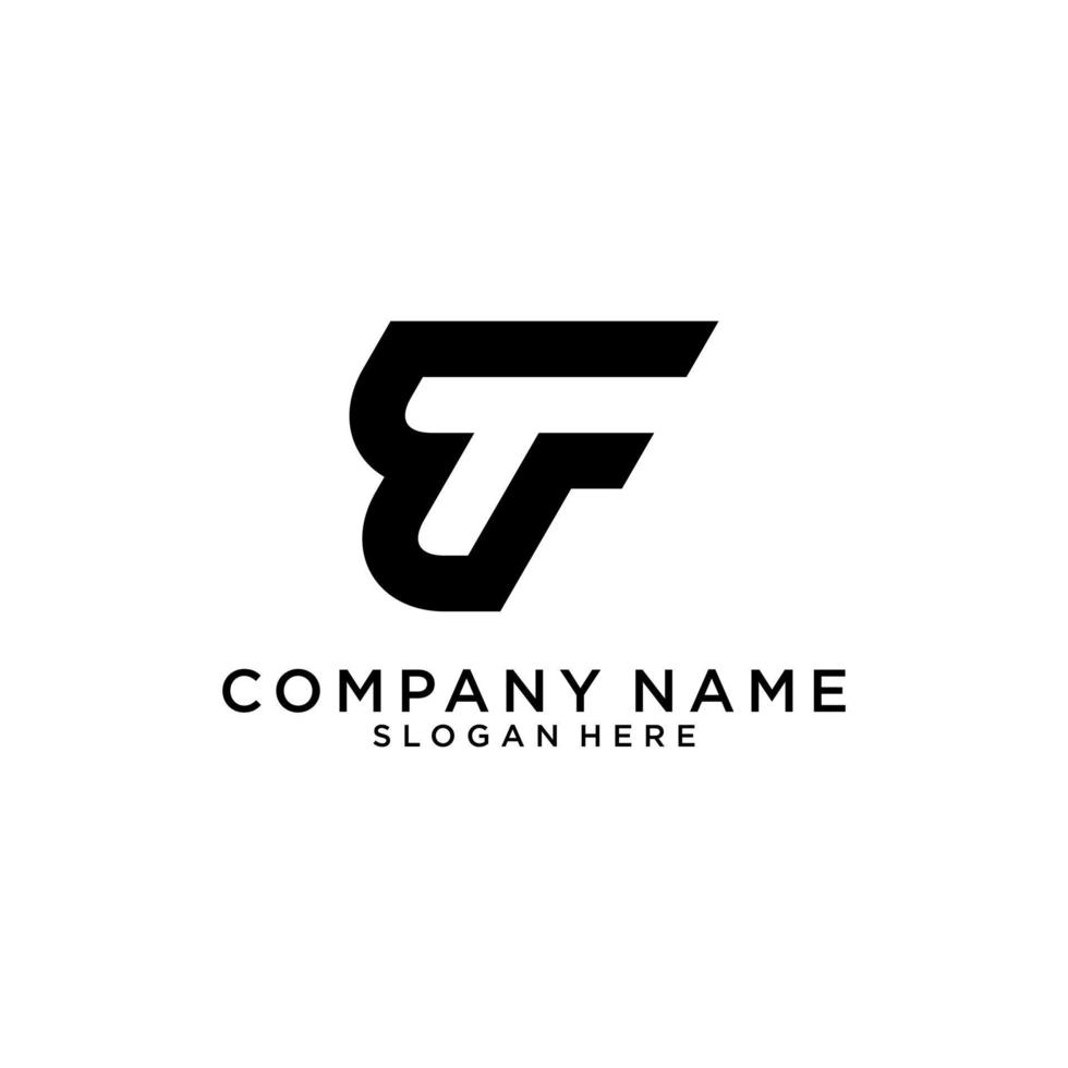 FT or TF letter logo design vector. vector