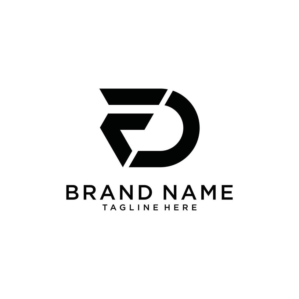 FD or DF letter logo design vector