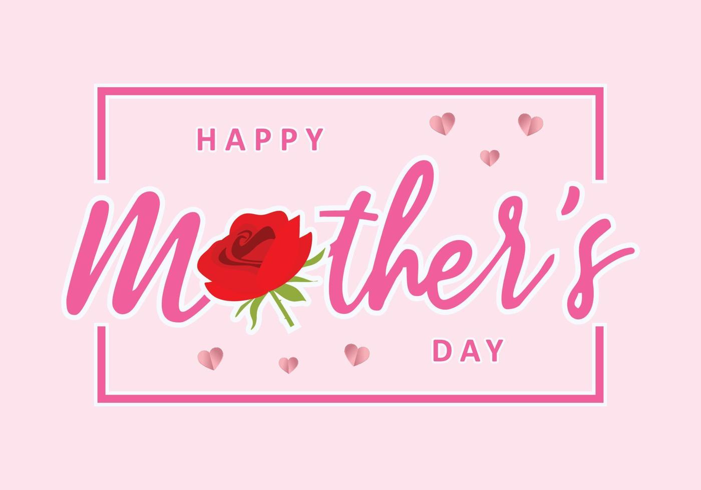 Happy mother day background with rose and pink color. vector