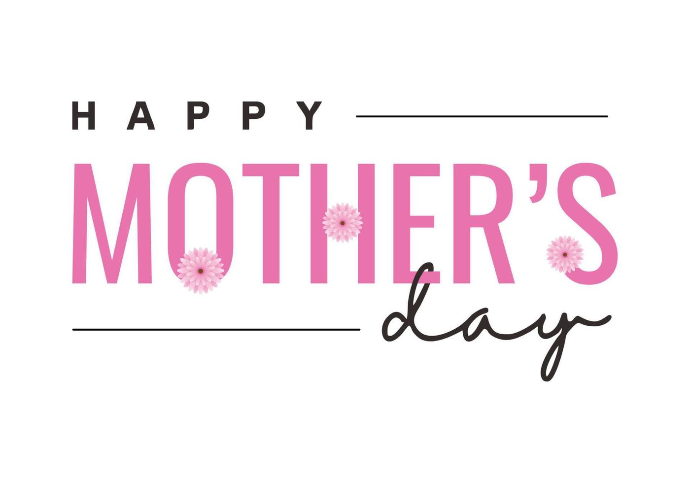 Happy mother day banner isolated on white background. vector