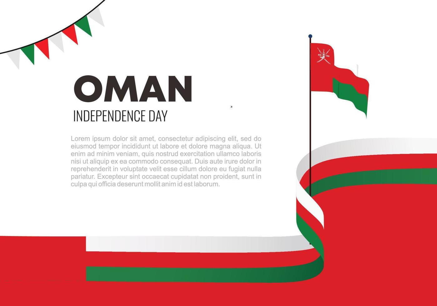 Oman independence day background with oman flag. vector