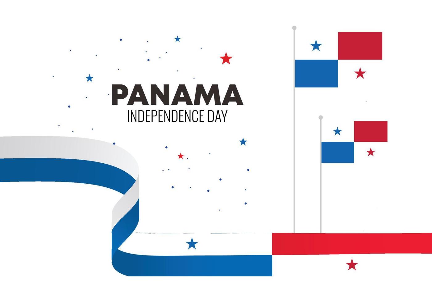 fondo del día de la independencia de panamá con bandera. vector