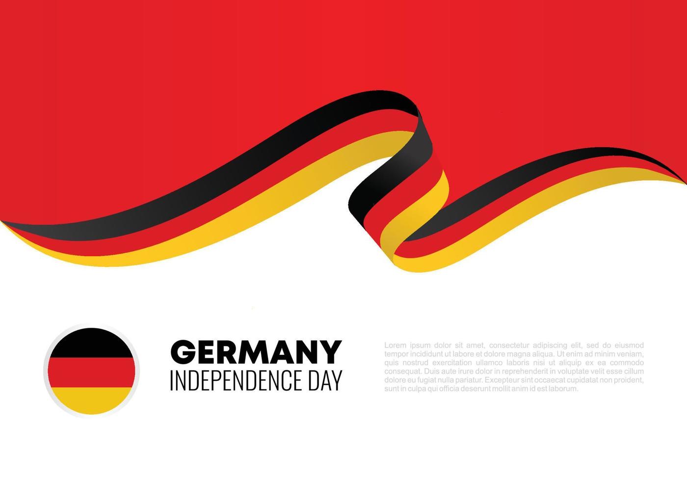 fondo del día de la independencia de alemania con bandera alemana. vector