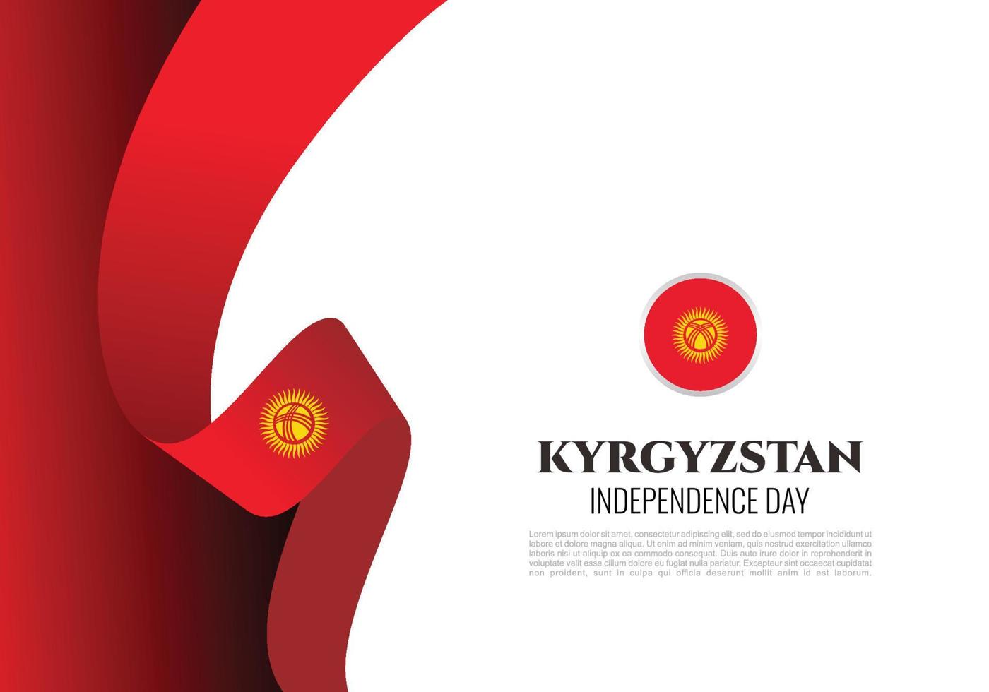 Kyrgyzstan independence day background for celebration on August 31. vector