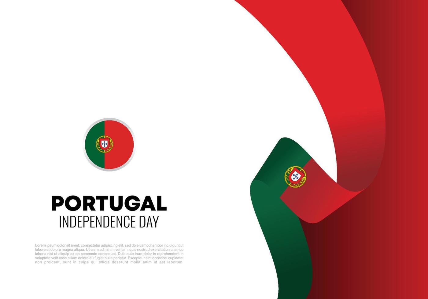 Portugal independence day background celebration on December 1 st. vector