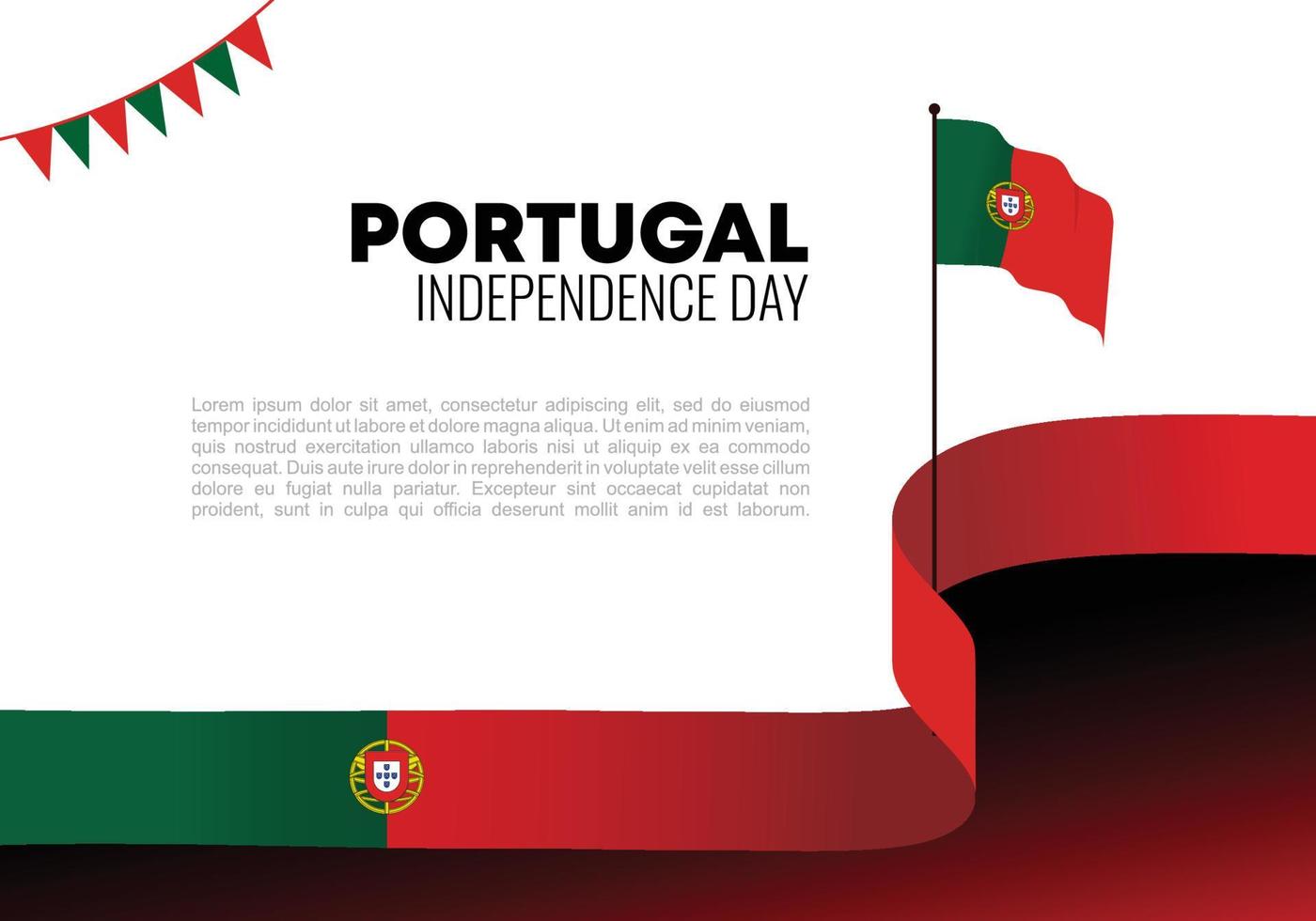 Portugal independence day background celebration on December 1 st. vector