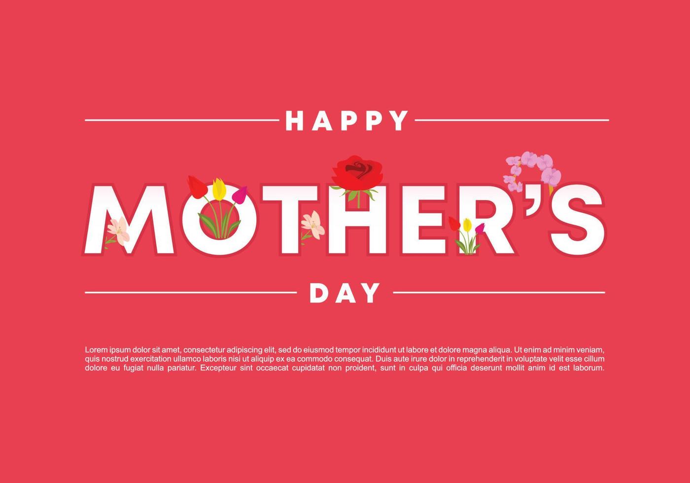 Happy mother day background with flower and pink color. vector