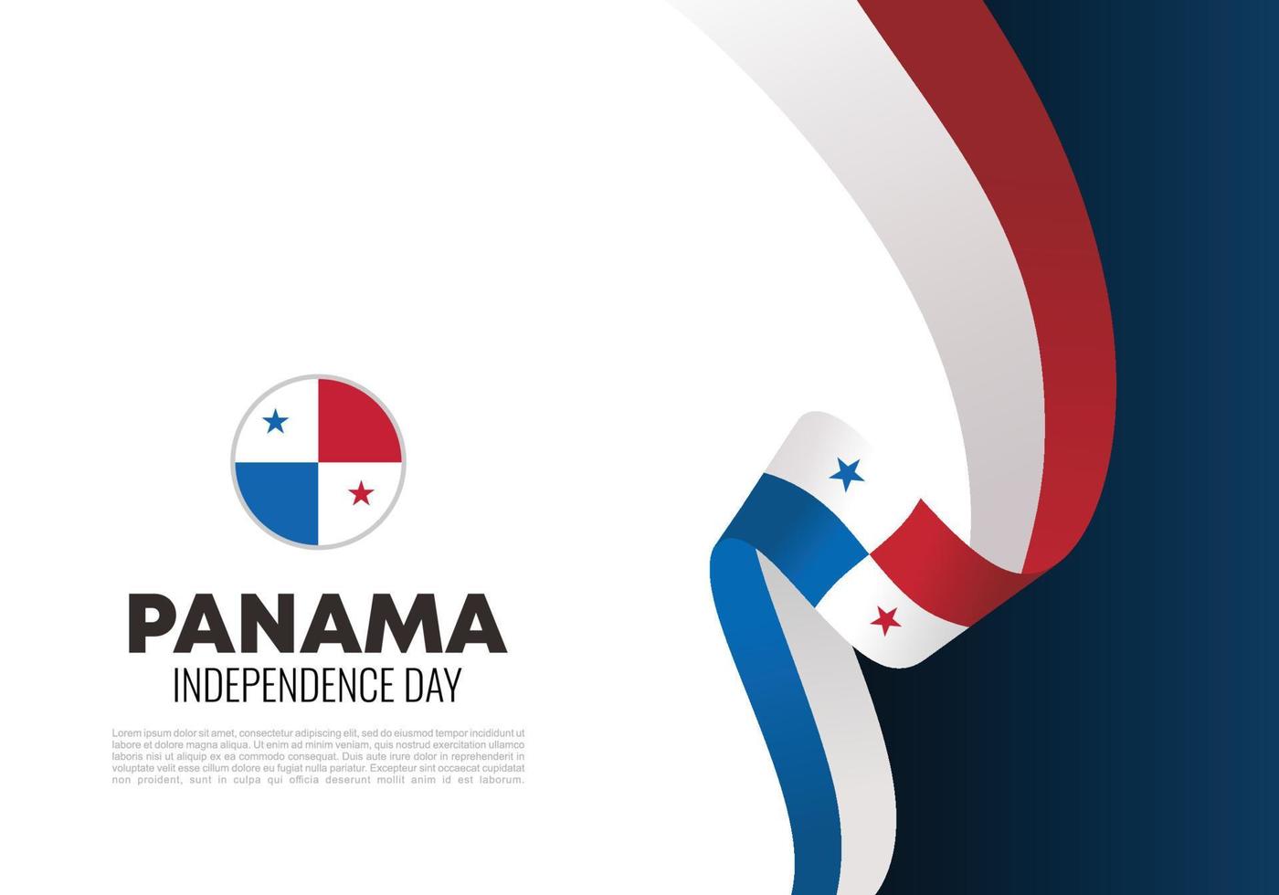 fondo del día de la independencia de panamá con bandera. vector