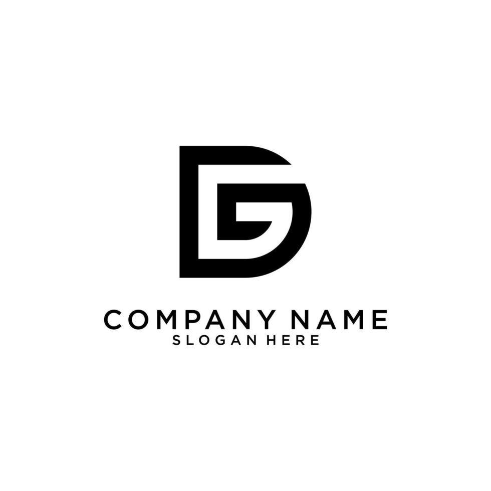 DG or GD letter logo design vector. vector