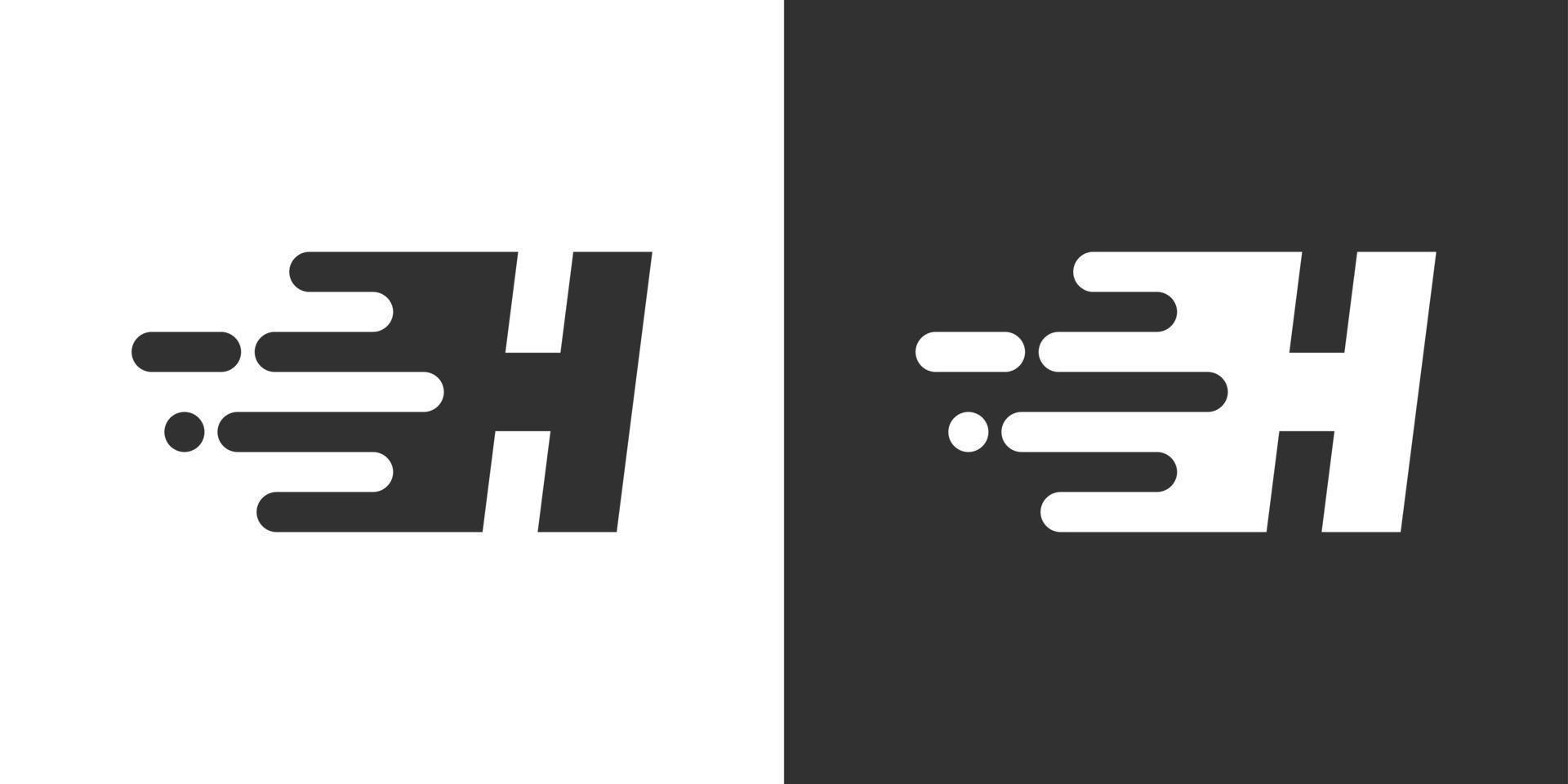 Letter H Fast Logo design concept. Letter H technology vector logo design.