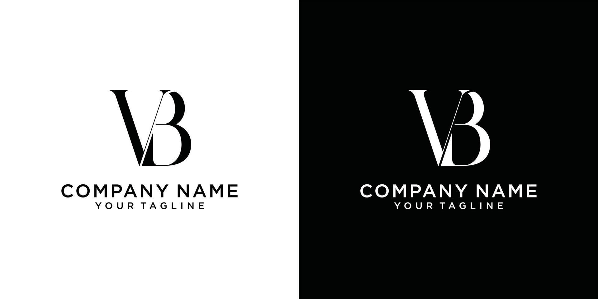 VB or BV initial letter logo design. vector