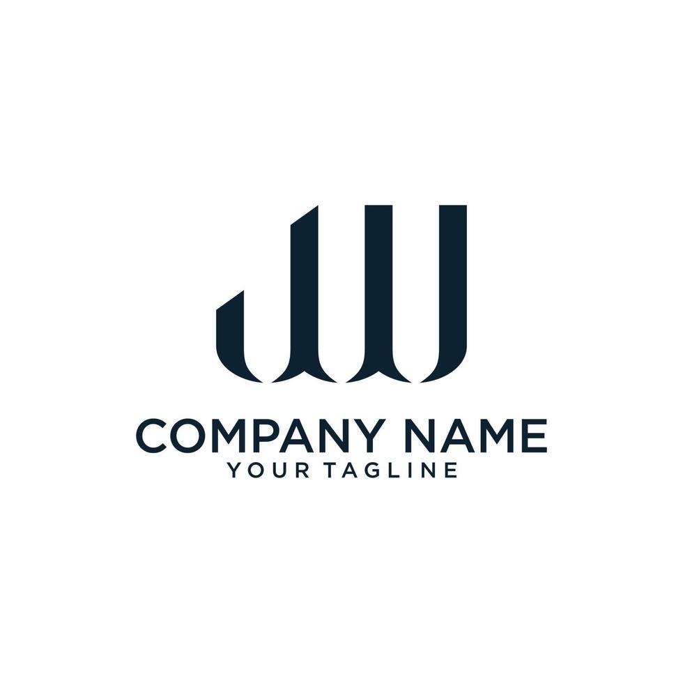 JW or WJ letter logo design vector