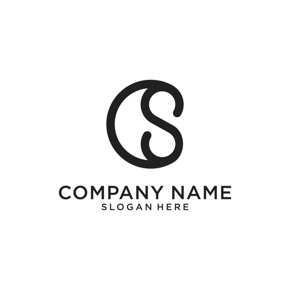 CS or SC Initial logo design monogram. vector