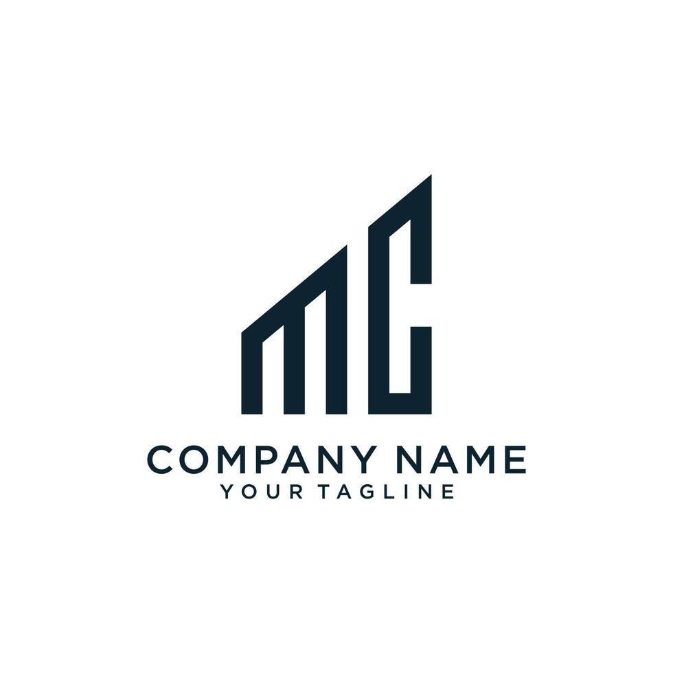 MC or CM letter logo design vector. vector