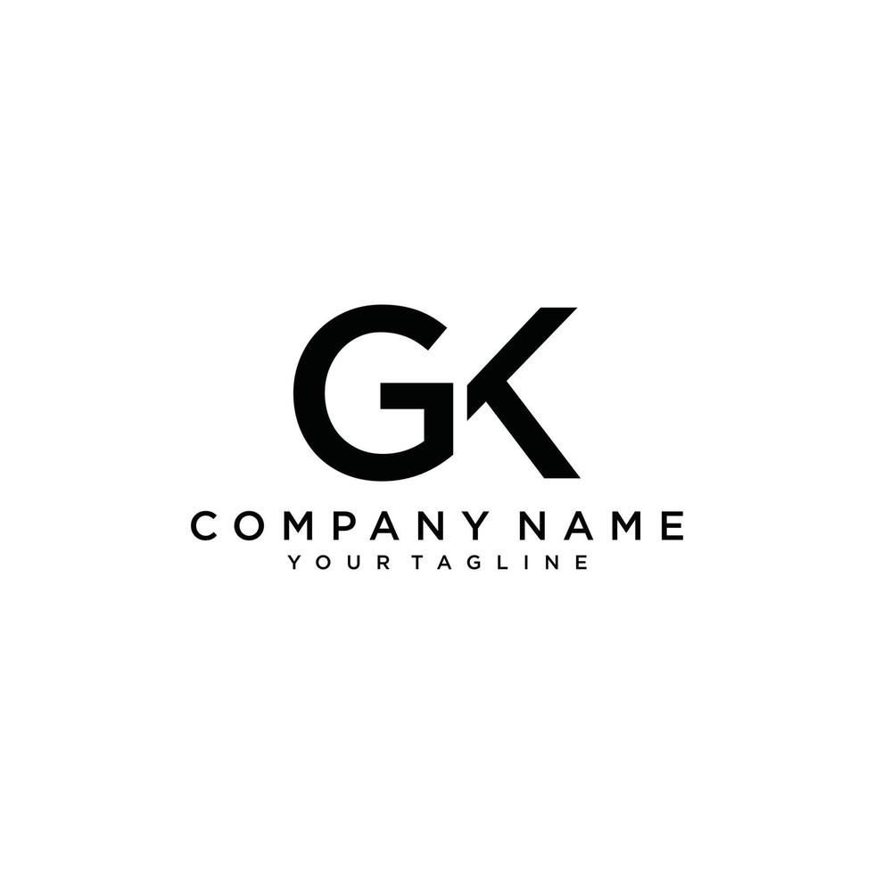 vector de diseño de logotipo de letra gk o kg.