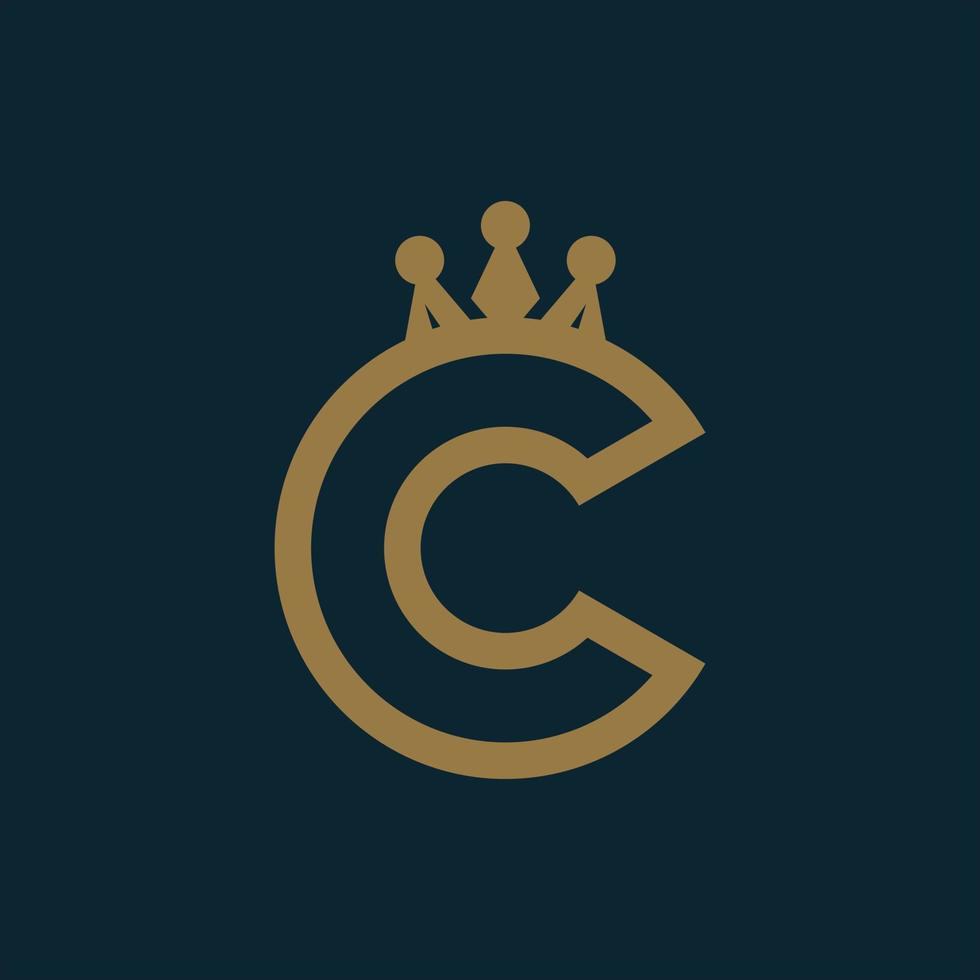 logo c o cc con vector de icono de corona.