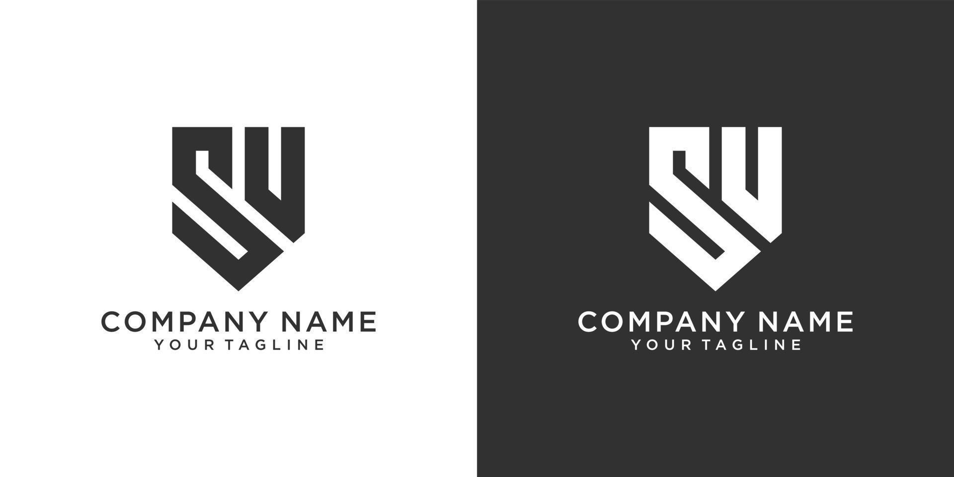 SV or VS initial letter logo design vector. vector