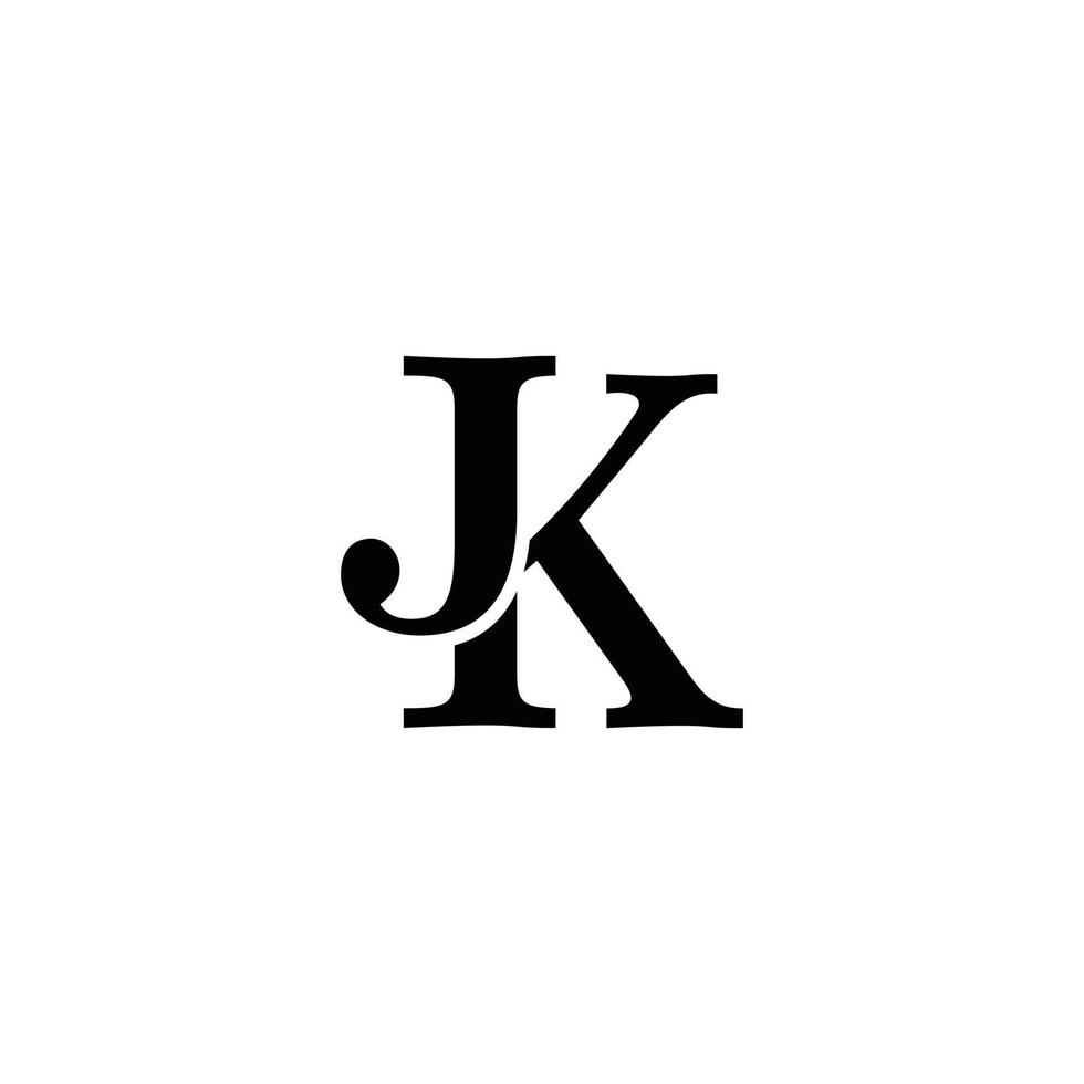 JK or KJ letter logo design vector. vector