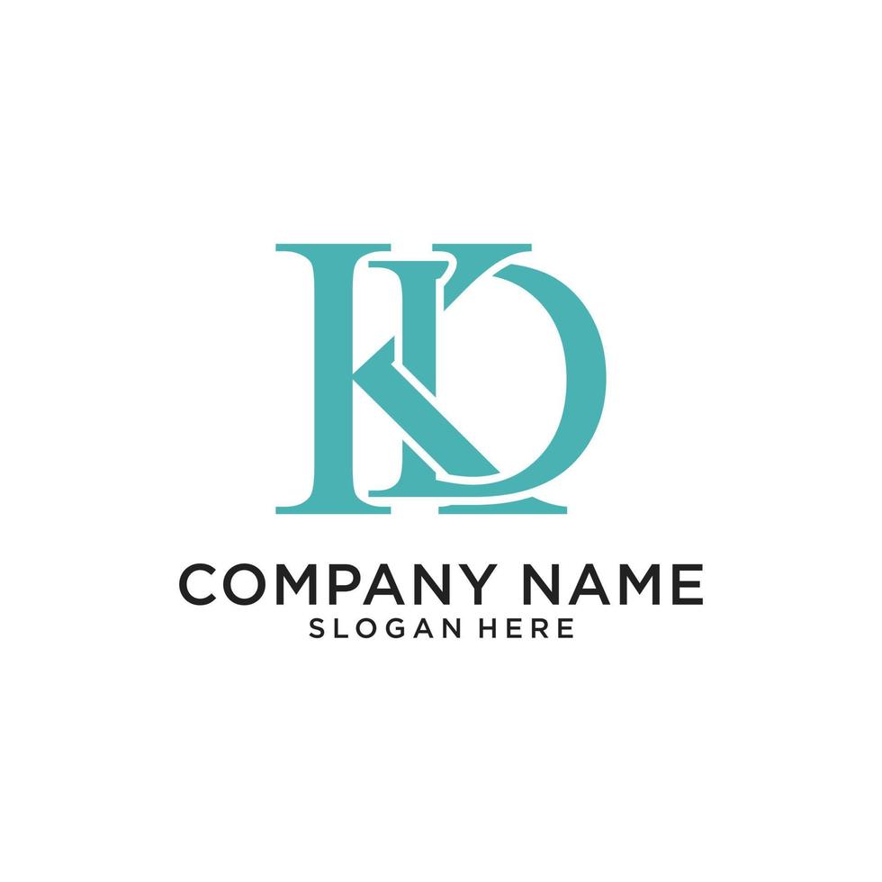 KD or DK letter logo design vector template.