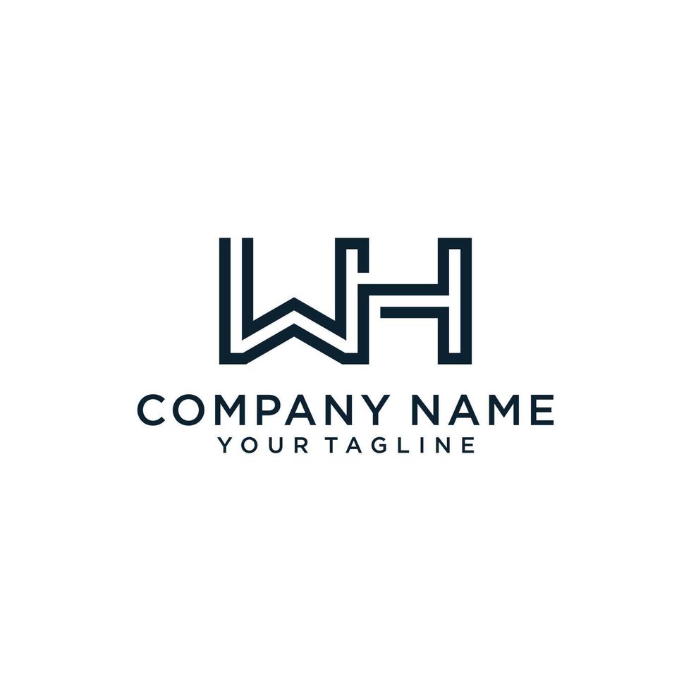 WH or HW initial letter logo design vector. vector