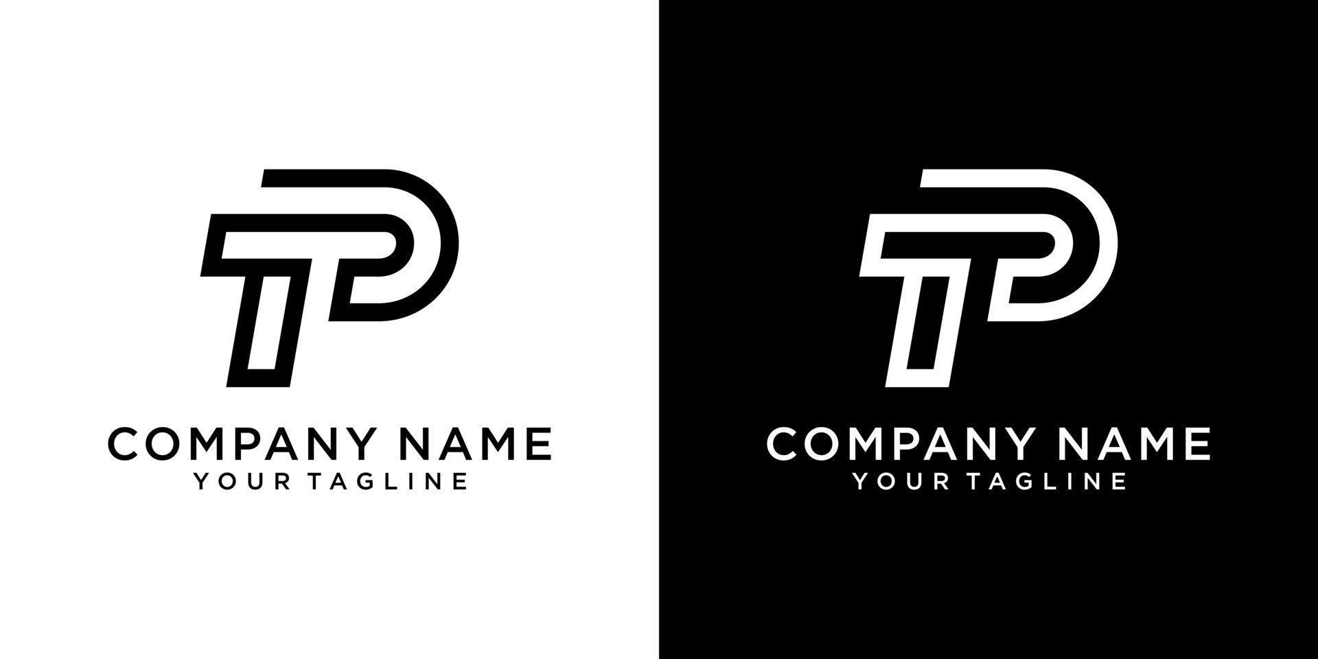 vector de plantilla de diseño de logotipo de letra tp o pt.