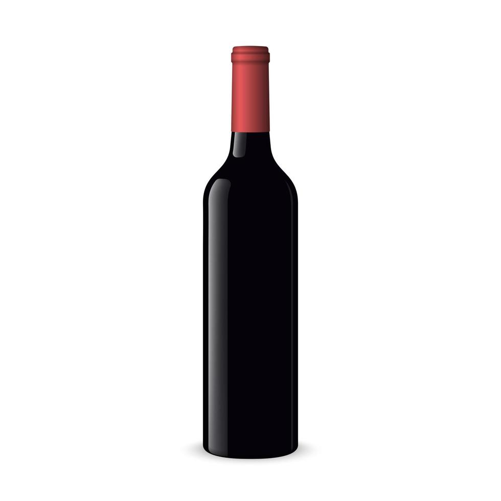 wine bottle on white background vector