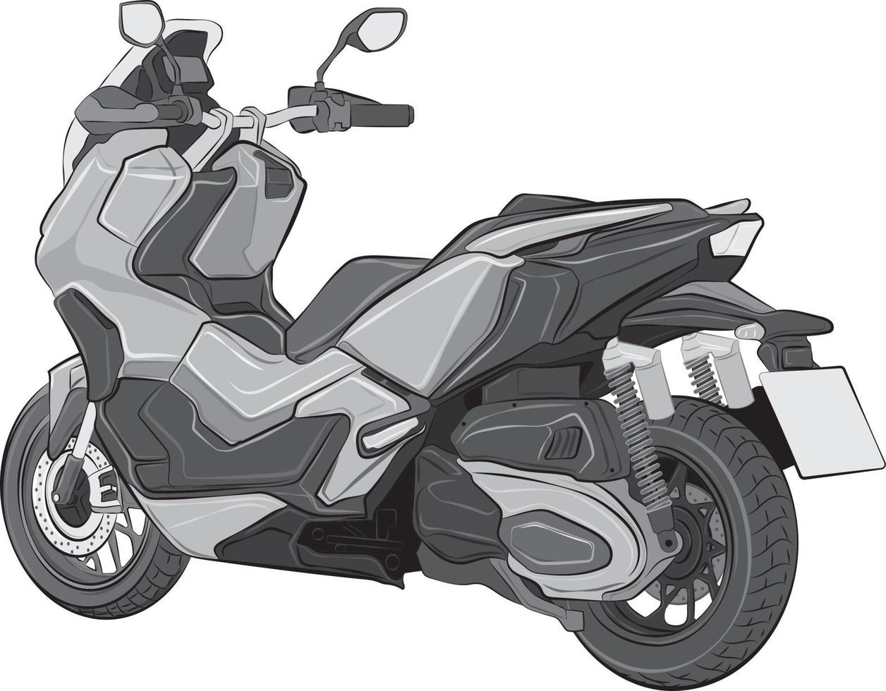 Big scooter motorcycle on white background vector