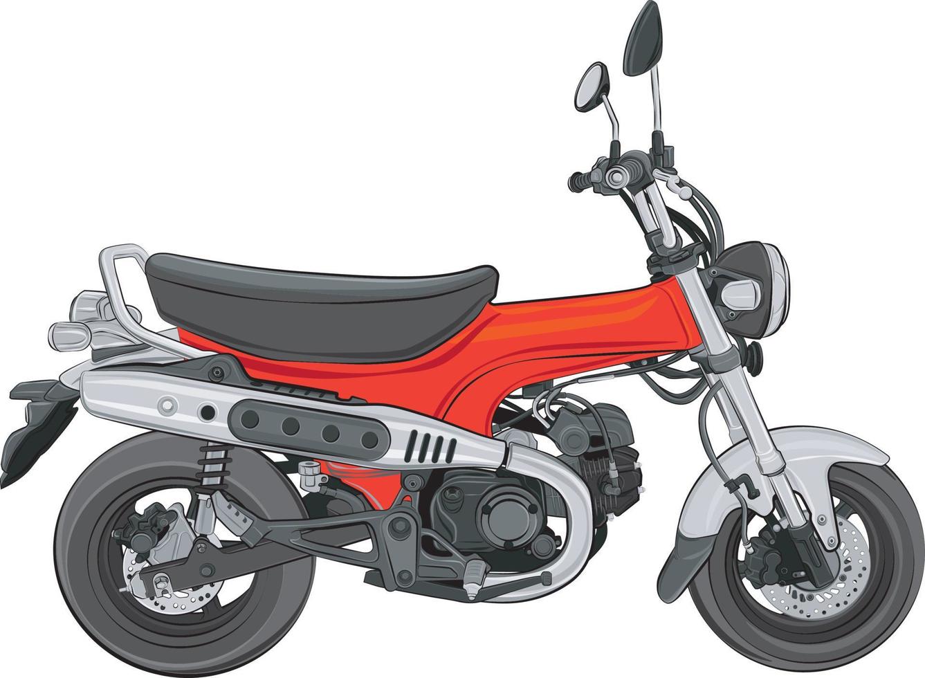 Mini bike motorcycle on a white background vector