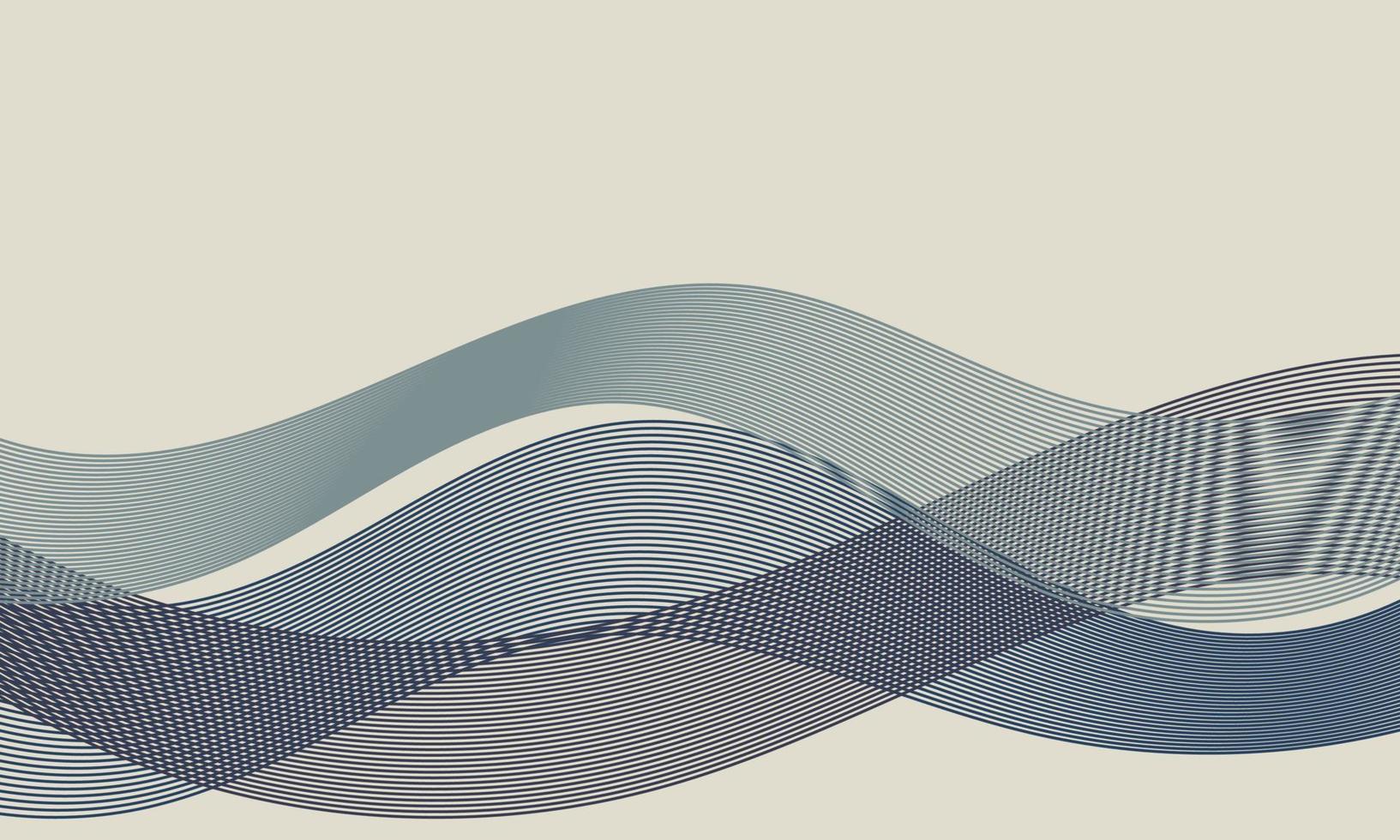 Japanese background with line wave pattern vector. Abstract art banner with line pattern. Wave object in vintage style vector