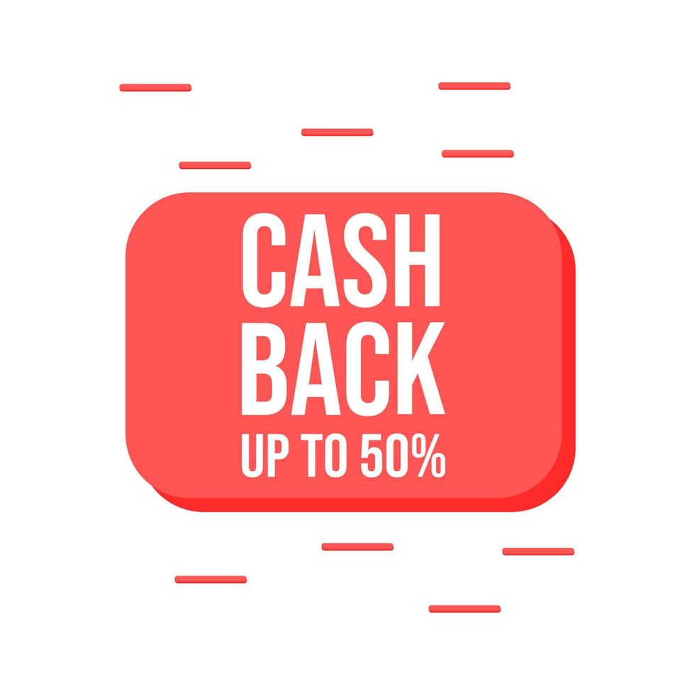cashback up to 50 percent vector illustration concept