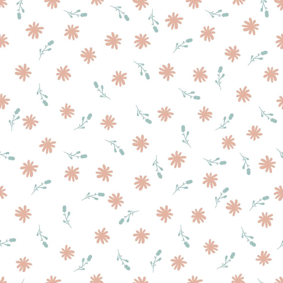 patrones sin fisuras florales. Flores lindas. estampado con pequeñas flores rosas. impresión ditsy. lindo fondo de primavera. plantilla elegante para impresoras de moda vector