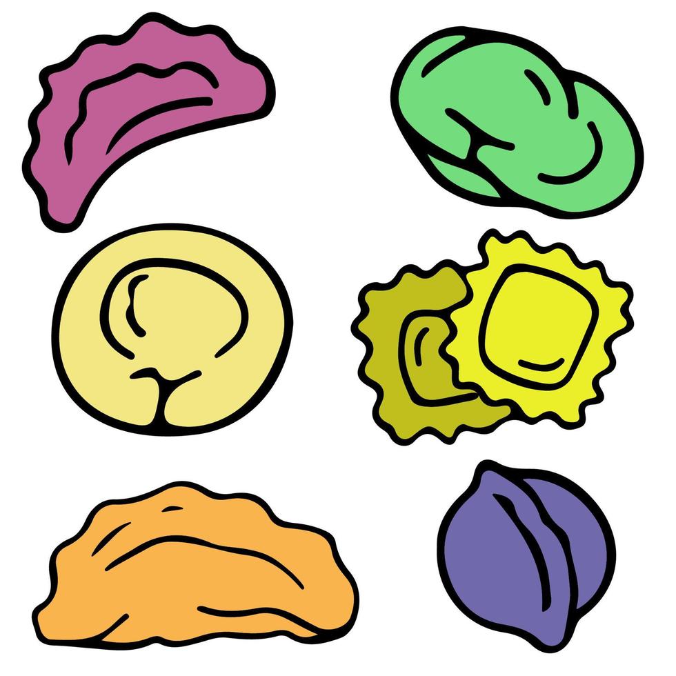 Dumplings colorfull isolated vector