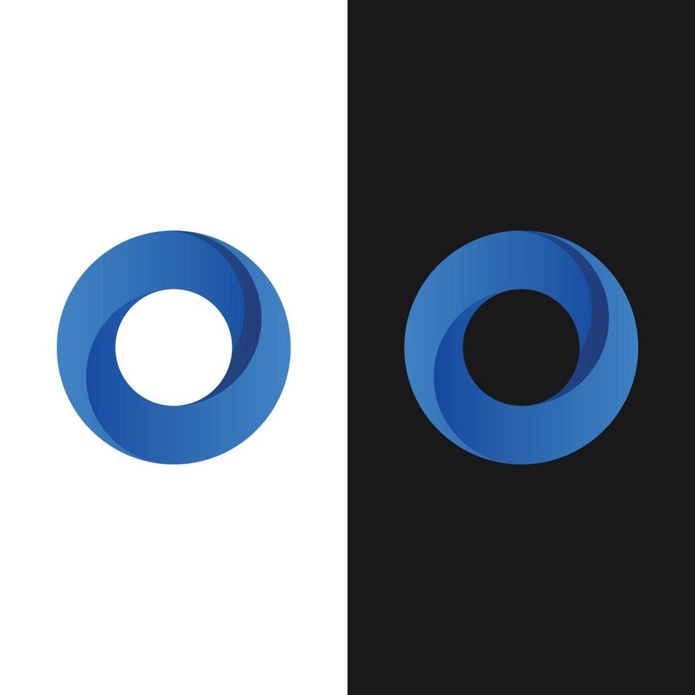 Letter Initial O Blue Gradient Logo Design Template vector
