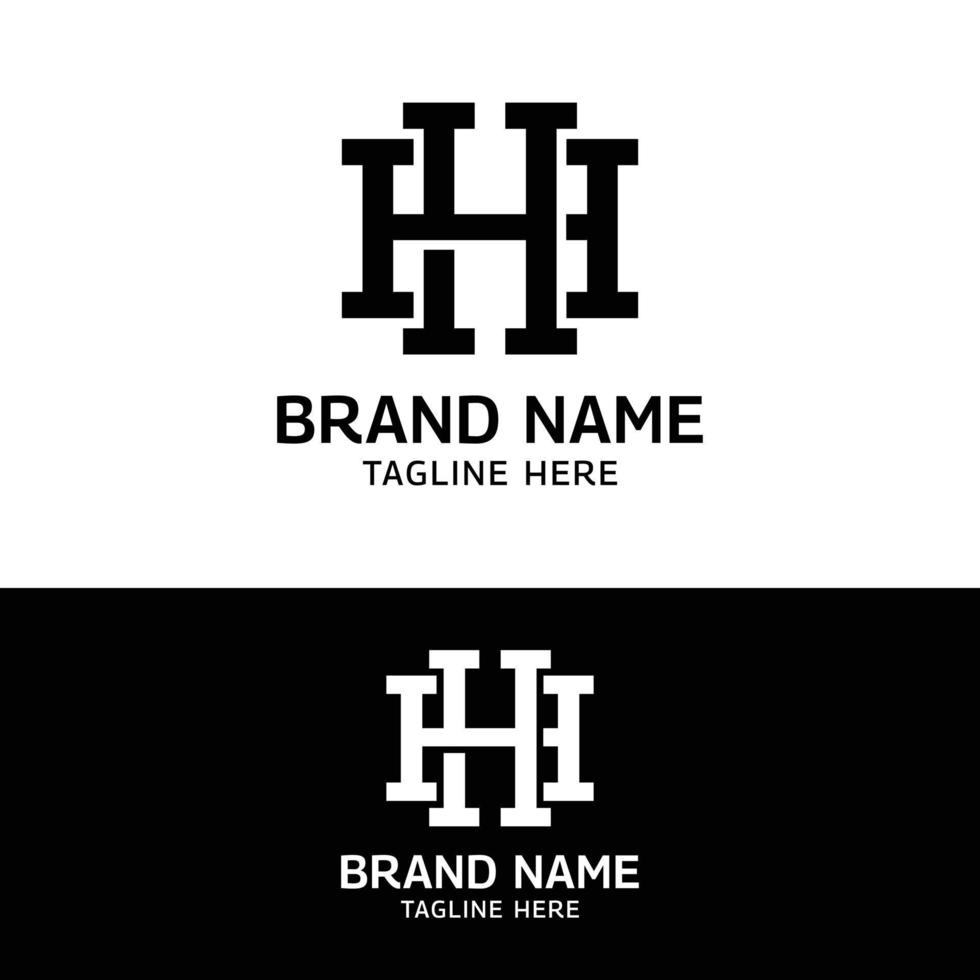 plantilla de diseño de logotipo inicial de monograma de letra h hh vector