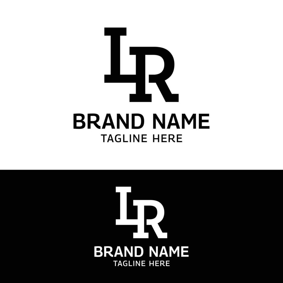 L R LR RL Letter Monogram Initial Logo Design Template vector