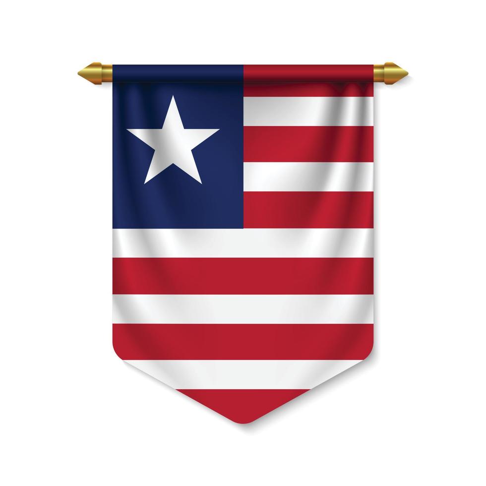 3d realistic pennant with flag vector